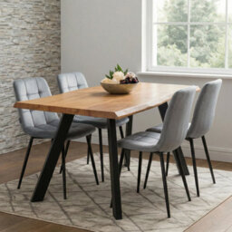 Athath Dining Table And Chairs Set 4 - Dining Table And 4 Chairs  - Set Of Dining Table And 4 Velvet Chairs - thumbnail 1