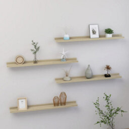 Vidaxl Wall Shelves 4 Pcs Sonoma Oak 80X9X3 Cm - thumbnail 1