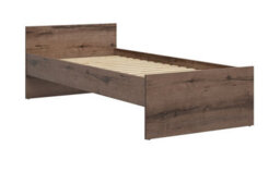 Impact Furniture Single Bed Frame Headboard Bedroom Dark Oak Effect Euro Solid Wood Slats Nepo - thumbnail 5