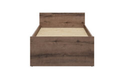 Impact Furniture Single Bed Frame Headboard Bedroom Dark Oak Effect Euro Solid Wood Slats Nepo - thumbnail 4