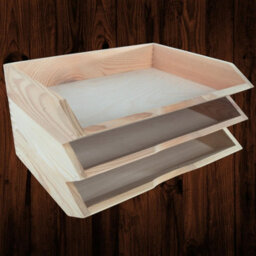 Woodeedoo Set Of 3 Stackable Horizontal Wooden Letter Tray A4 Document Holder Paper Sorter For Desk Or Office 34 X 27 X 6 Cm