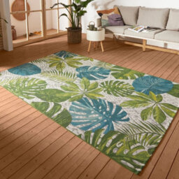 The Rugs Flair Indoor Outdoor Rug And Runner Tropical Flatweave Patio Rug In Green - thumbnail 5