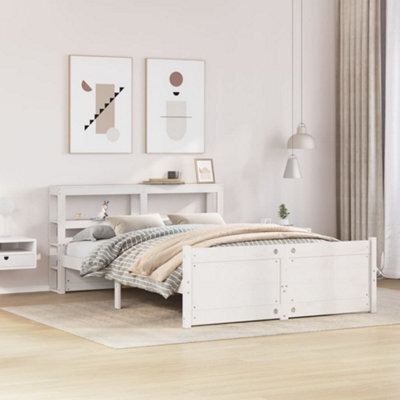 Berkfield Bed Frame With Headboard Without Mattress White 150X200 Cm King Size - image 1