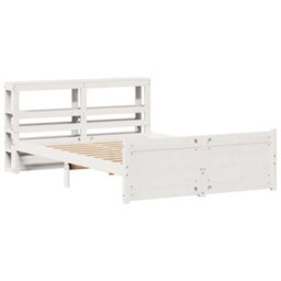 Berkfield Bed Frame With Headboard Without Mattress White 150X200 Cm King Size - thumbnail 3