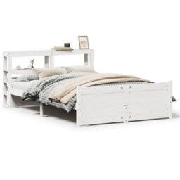 Berkfield Bed Frame With Headboard Without Mattress White 150X200 Cm King Size - thumbnail 2
