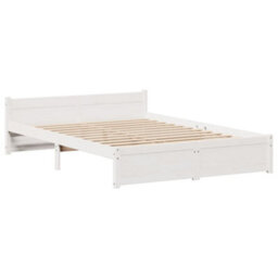 Berkfield Bed Frame With Headboard Without Mattress White 150X200 Cm King Size - thumbnail 5