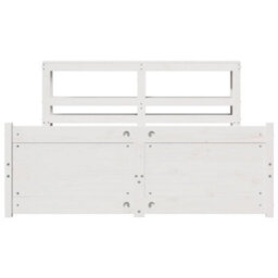 Berkfield Bed Frame With Headboard Without Mattress White 150X200 Cm King Size - thumbnail 4