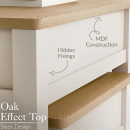 Christow Nest Of Tables Set Of 2 Nesting Side Tables Oak-Effect Tops & Storage Cream - thumbnail 5