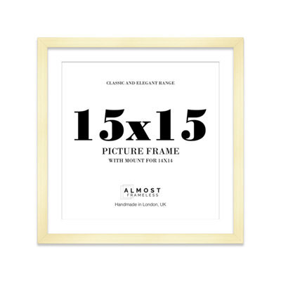 "15X15"" Gold Picture Frame - 15X15"" Square Frame With 14X14"" Mount For 15X15""/14X14"" Pictures Art Deco Style Room Decor, 1 Pack" - image 1
