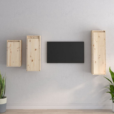 Berkfield Tv Cabinets 3 Pcs Solid Wood Pine - image 1