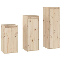 Berkfield Tv Cabinets 3 Pcs Solid Wood Pine - thumbnail 2
