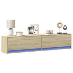 Vidaxl Tv Wall Cabinet With Led Sonoma Oak 180X31X38 Cm - thumbnail 1