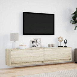 Vidaxl Tv Wall Cabinet With Led Sonoma Oak 180X31X38 Cm - thumbnail 4