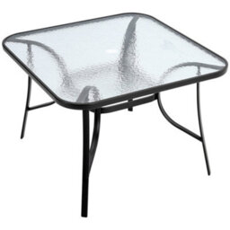 Breeins 3 Piece Outdoor Garden Black Glass Umbrella Table And Stacking Chairs Furniture Set Dining Set For Patio Lounge Balcony - thumbnail 3