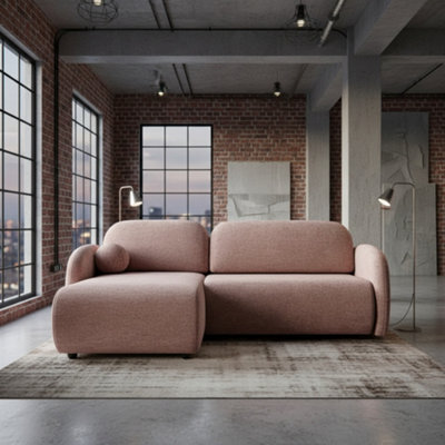 Galeria Corner Sofa Bed Has Storage Universal Pink - image 1