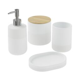 GoodHome Koros Gloss & Matt White Ceramic Freestanding Soap Dispenser - thumbnail 3