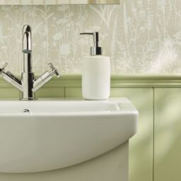 GoodHome Koros Gloss & Matt White Ceramic Freestanding Soap Dispenser - thumbnail 7