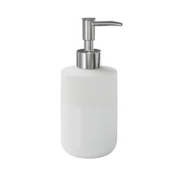 GoodHome Koros Gloss & Matt White Ceramic Freestanding Soap Dispenser - thumbnail 1