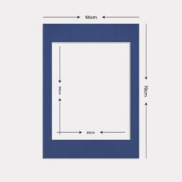 Ak Frames 70X50Cm Blue Picture Mounts To Fit 50X40Cm Aperture Size - Mount Board Only (No Frame Included) - thumbnail 3