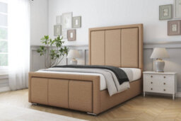 "Sloomy Lancaster Latte Dumfries Bed Frame With Mattress With 50"" Upholstered Headboard 2'6 Small Single" - thumbnail 2