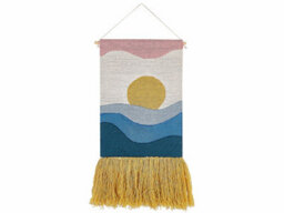 Beliani Handwoven Multicolour Wall Hanging 46 X 108 Cm With Tassels, Vertical Boho Wall Decor - thumbnail 1