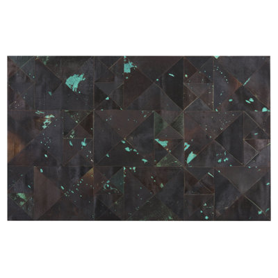 Beliani Rug Atalan Brown 140 X 200 Cm Leather - image 1