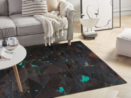 Beliani Rug Atalan Brown 140 X 200 Cm Leather - thumbnail 2