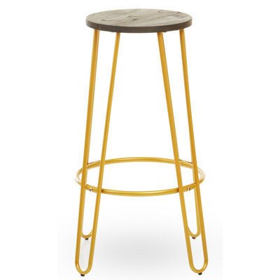 Orsina Contemporary Gold Finish Metal Bar Stool, Hairpin Stool Kitchen Counter, Versatile Breakfast Stool For Home - image 1
