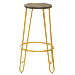 Orsina Contemporary Gold Finish Metal Bar Stool, Hairpin Stool Kitchen Counter, Versatile Breakfast Stool For Home - thumbnail 5
