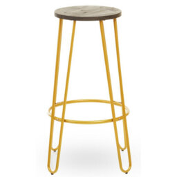 Orsina Contemporary Gold Finish Metal Bar Stool, Hairpin Stool Kitchen Counter, Versatile Breakfast Stool For Home - thumbnail 1