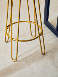 Orsina Contemporary Gold Finish Metal Bar Stool, Hairpin Stool Kitchen Counter, Versatile Breakfast Stool For Home - thumbnail 7