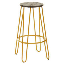 Orsina Contemporary Gold Finish Metal Bar Stool, Hairpin Stool Kitchen Counter, Versatile Breakfast Stool For Home - thumbnail 2