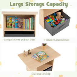 Gainoom Kids Green Table And Chairs Set Wooden Toddler Activity Table Set Indoor Children Furniture For Arts & Crafts - thumbnail 7