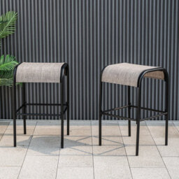 Costway Set Of 2 Patio Bar Stools 76 Cm Outdoor Metal Bar Height Bistro Stools - thumbnail 5