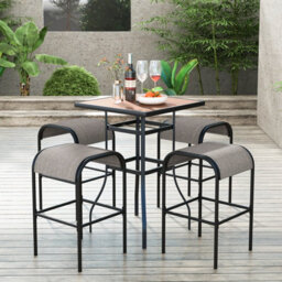 Costway Set Of 2 Patio Bar Stools 76 Cm Outdoor Metal Bar Height Bistro Stools - thumbnail 4