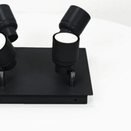 Valuelights Benton Black 4 Way Square Ip44 Bathroom Ceiling Spotlight And Cool Bulbs - thumbnail 5