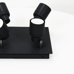 Valuelights Benton Black 4 Way Square Ip44 Bathroom Ceiling Spotlight And Cool Bulbs - thumbnail 6