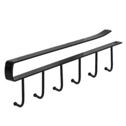 Living And Home Black Metal 6 Hooks Rail Cup Hook Rack Hanging Holder Under Cabinet Closet - thumbnail 5
