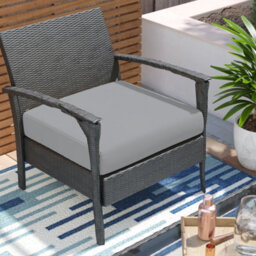 Crescent Waterproof Garden Furniture Seat Pad Cushions 45 X 45 X 10Cm Silver Square Seat Pad For Indoor & Outdoor Rattan Chair