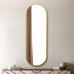 "Mirroroutlet Vultus - New Gold Metal Framed Double Arched Wall Mirror 71 X 24"" (180Cm X 60Cm)" - thumbnail 1