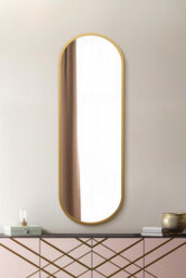 "Mirroroutlet Vultus - New Gold Metal Framed Double Arched Wall Mirror 71 X 24"" (180Cm X 60Cm)" - thumbnail 5