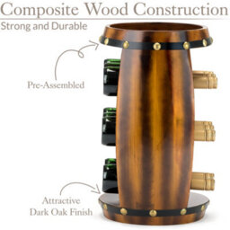 Christow Wooden Free Standing Wine Rack 8 Bottle Storage - thumbnail 6