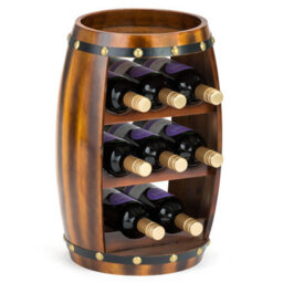 Christow Wooden Free Standing Wine Rack 8 Bottle Storage - thumbnail 2