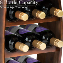 Christow Wooden Free Standing Wine Rack 8 Bottle Storage - thumbnail 3