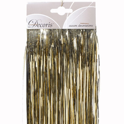 Decoris Gold Lametta Foil Tinsel Garland Strands Christmas Tree Decoration 50Cm X 40Cm - image 1