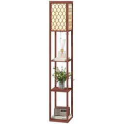 Brown Floor Lamp Standing Light With 3 Open Shelves For Living Room - thumbnail 3