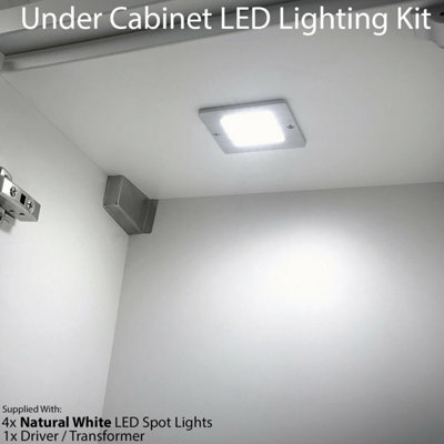 4-Pack Ultra-Slim Aluminium Under Cabinet Kitchen Lights With Driver - Natural White Led - image 1