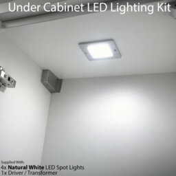 4-Pack Ultra-Slim Aluminium Under Cabinet Kitchen Lights With Driver - Natural White Led