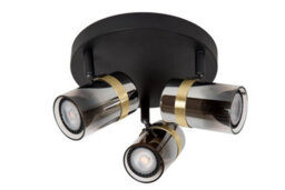 Lucide Upton Ceiling Spotlight - 3Xgu10 - Smoke Grey - thumbnail 2