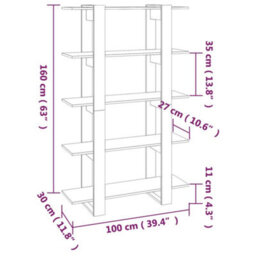 Berkfield Book Cabinet/room Divider Grey Sonoma 100X30X160 Cm - thumbnail 7